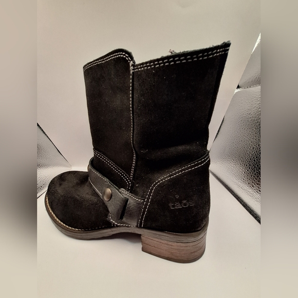Taos Women’s Black Suede Ankle Boots with Strap Detail – Size 9 - Picture 5 of 8